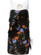 No21 Floral Print Tank Dress, Women's, Size: 42, Black, Silk/cotton/acetate