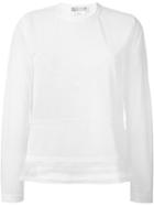 Comme Des Garçons Comme Des Garçons Semi Sheer Panel Trim Detail Long Sleeve T-shirt, Women's, Size: L, White, Polyester/nylon