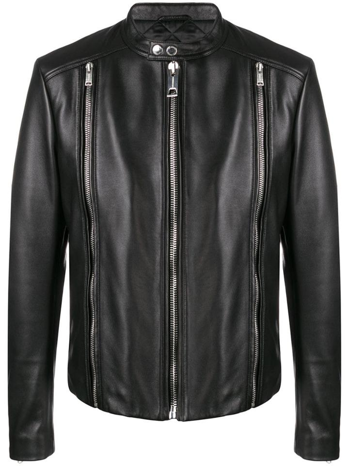 Les Hommes Fitted Zip Jacket - Black