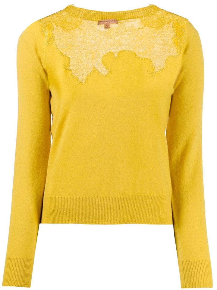 Ermanno Scervino Lace Panel Jumper - Yellow