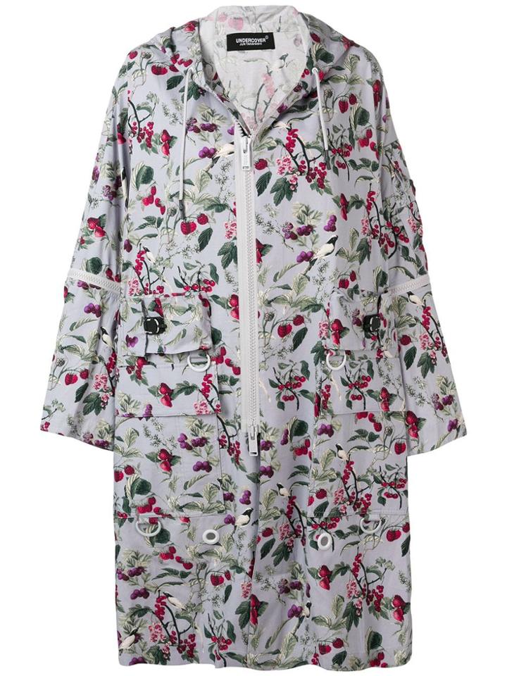 Undercover Printed Hooded Coat - Purple