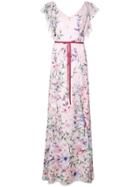 Marchesa Notte Floral Long Dress - Pink
