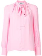 Msgm Pussy-bow Blouse - Pink & Purple