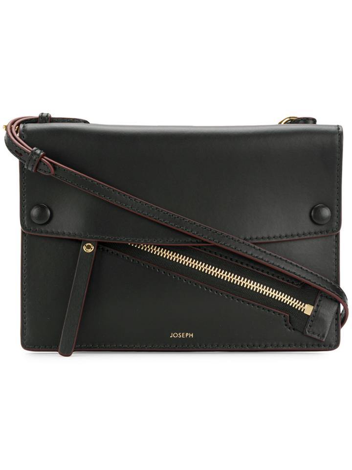 Joseph Fleet Diagonal Zip Crossbody Bag - Black