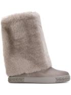 Casadei Shearling Chaucer Boots - Grey
