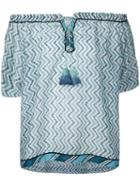 Talitha - Zigzag Print Blouse - Women - Silk/cotton - M, Blue, Silk/cotton