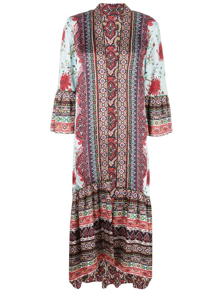 Alice+olivia Mixed-print Long Coat - Multicolour