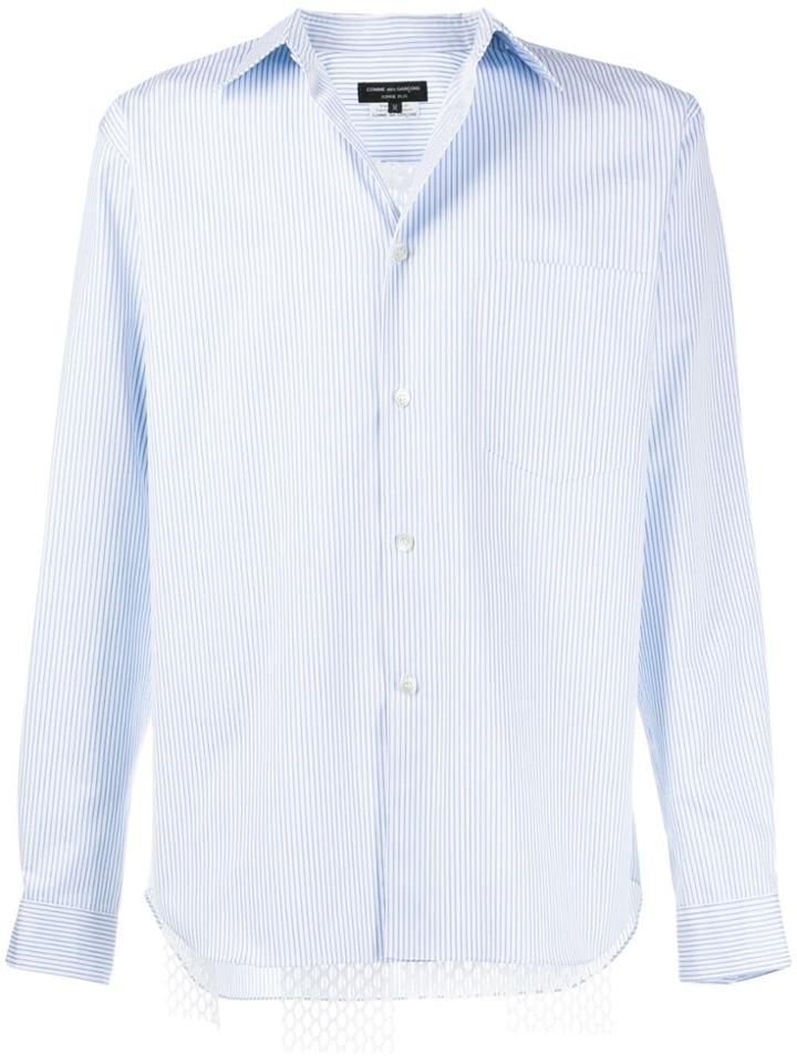 Comme Des Garçons Homme Plus Striped Long-sleeve Shirt - Blue