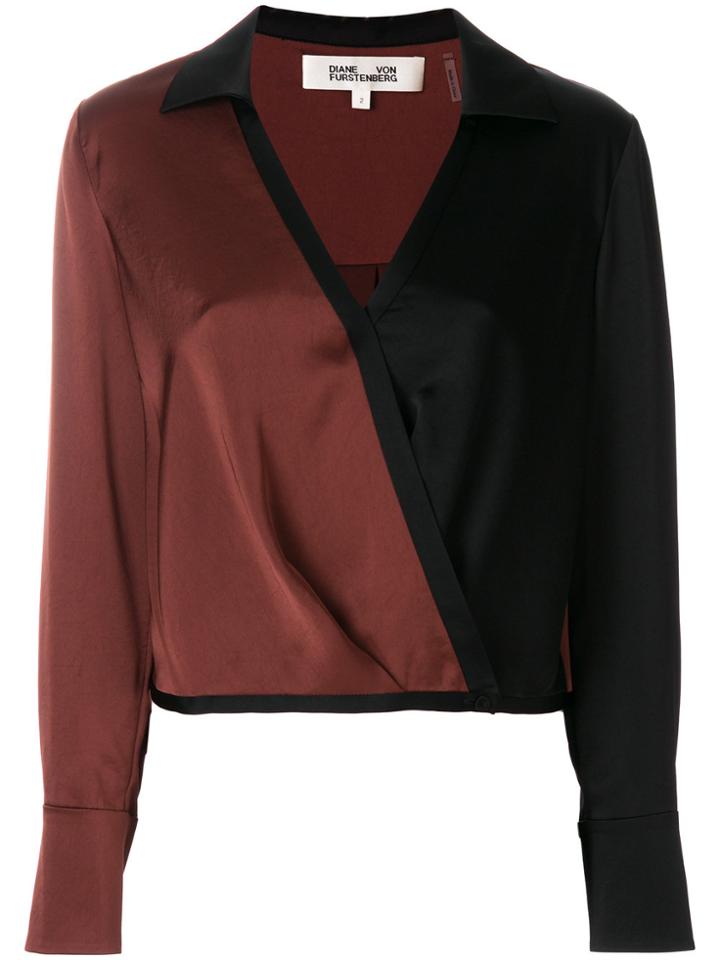 Dvf Diane Von Furstenberg Asymmetric V-neck Blouse - Black