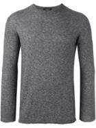 Roberto Collina Crew Neck Sweater, Men's, Size: 52, Grey, Silk/cashmere