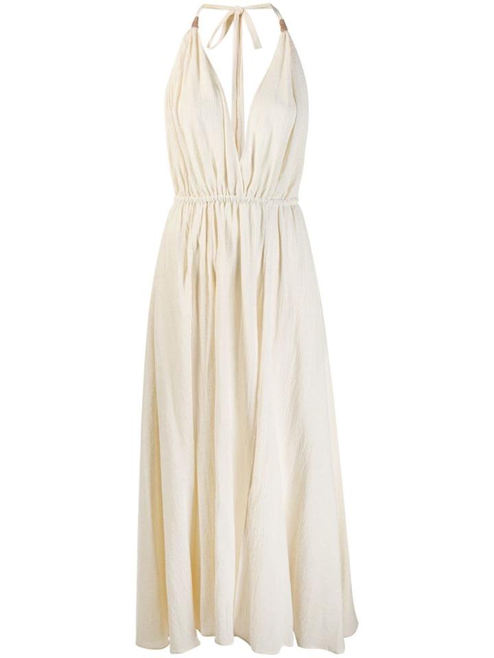 Caravana Deep V-neck Dress - Neutrals