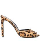 Tomasini Leopard Print Mules - Brown
