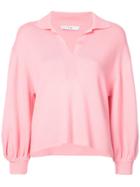 Tibi Polo Neck Knitted Sweater - Pink & Purple