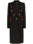 Givenchy Martingale Gold Button Wool Coat - Black