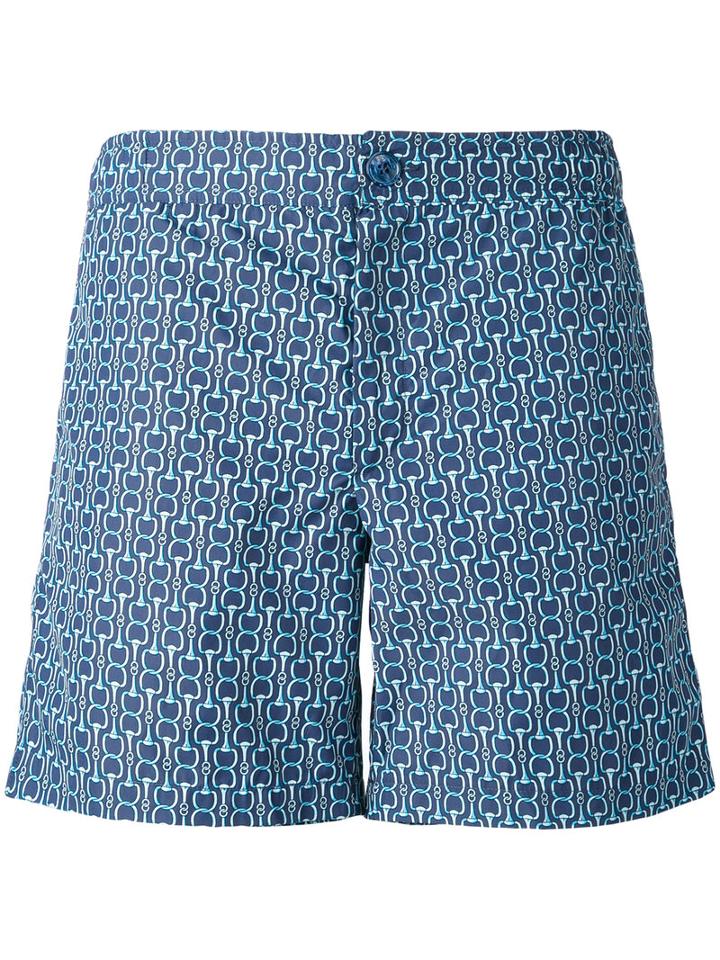 Fashion Clinic Timeless - Chain Print Swim Shorts - Men - Nylon/spandex/elastane - Xl, Blue, Nylon/spandex/elastane