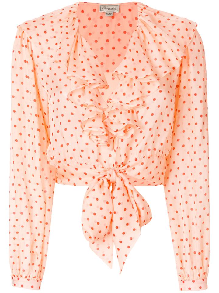Temperley London Dot Printed Ruffle Blouse - Yellow & Orange