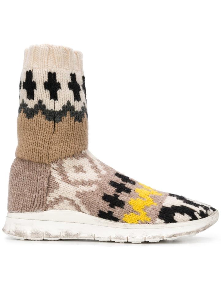 Maison Margiela Knitted Ankle Boots - Nude & Neutrals