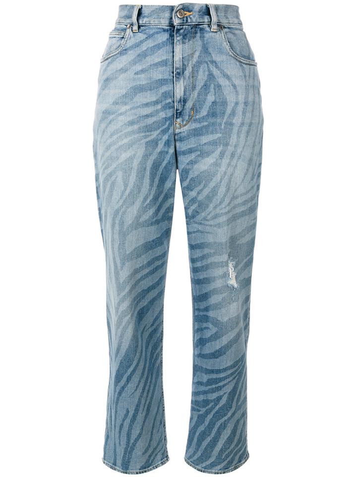 Golden Goose Deluxe Brand Embroidered Cropped Jeans - Blue