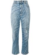 Golden Goose Deluxe Brand Embroidered Cropped Jeans - Blue