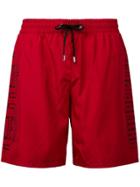 Philipp Plein Logo Print Swim Shorts - Red