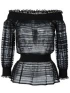 Alexander Mcqueen Lace Knit Top, Women's, Size: Medium, Black, Silk/cotton/polyamide