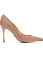 Sergio Rossi Stiletto Pumps, Women's, Size: 39.5, Nude/neutrals, Leather