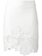 Floral Lace Skirt, Women's, Size: 10, White, Polyester/spandex/elastane, Victoria Victoria Beckham