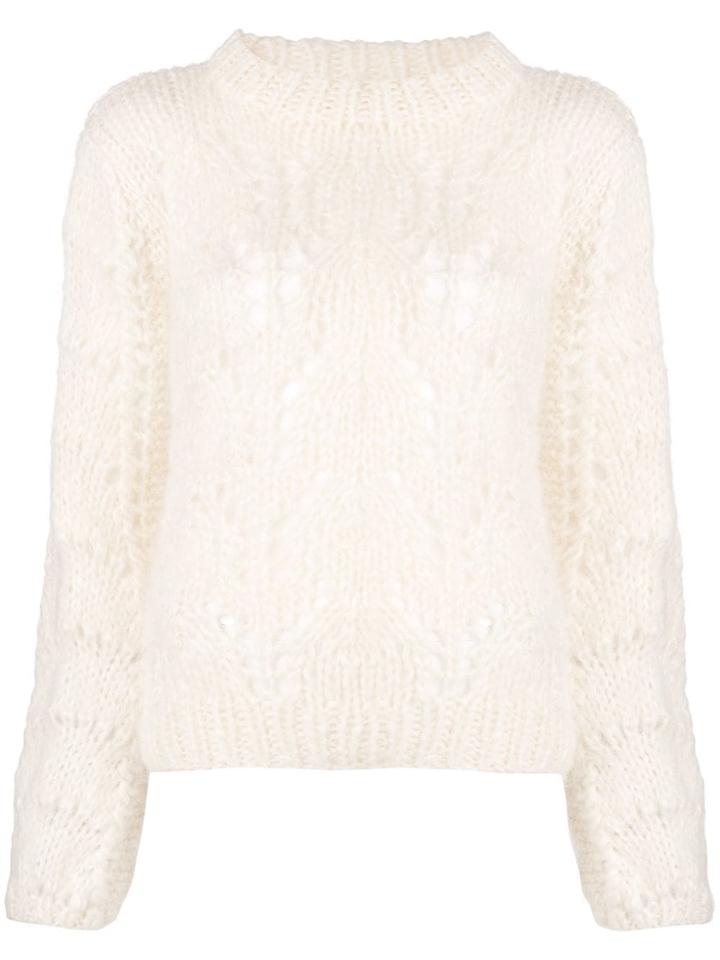 Ganni Julliard Knit Sweater - White