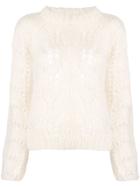 Ganni Julliard Knit Sweater - White