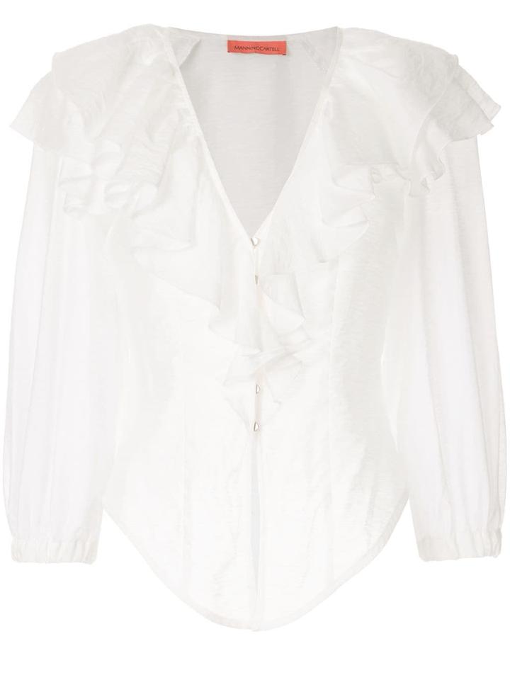 Manning Cartell Balloon Art Frilled Blouse - White