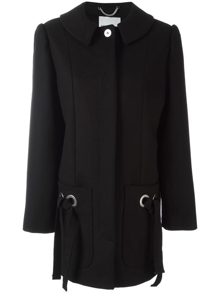 Kenzo Ribbon Fastening Coat, Women's, Size: 40, Black, Cotton/polyamide/acetate/virgin Wool