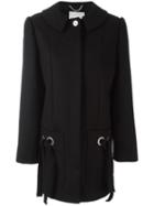 Kenzo Ribbon Fastening Coat, Women's, Size: 40, Black, Cotton/polyamide/acetate/virgin Wool