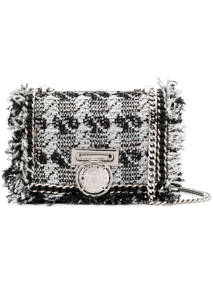 Balmain Bbox Tweed Shoulder Bag - Black