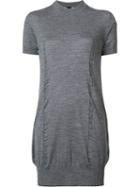 Vera Wang Tulle Insert Dress, Women's, Size: Large, Grey, Elastodiene/polyamide/virgin Wool