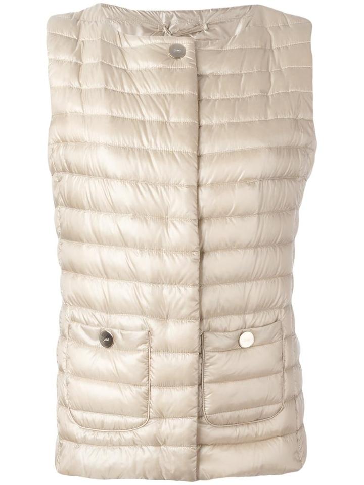 Herno Padded Gilet, Women's, Size: 42, Nude/neutrals, Polyamide/cotton/acetate