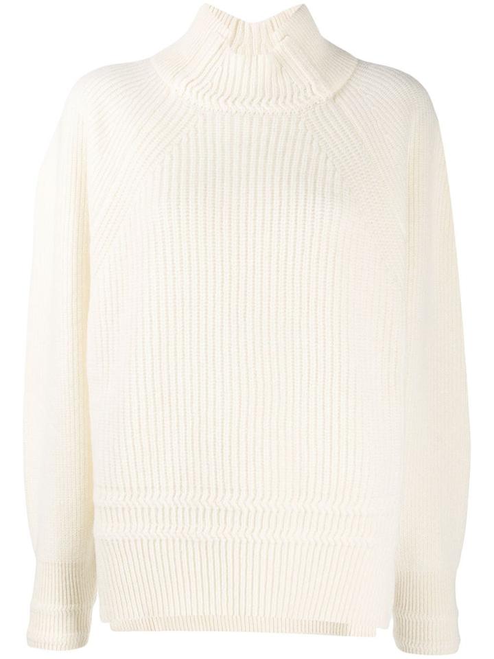 Zucca Ribbed Turtleneck Jumper - Neutrals