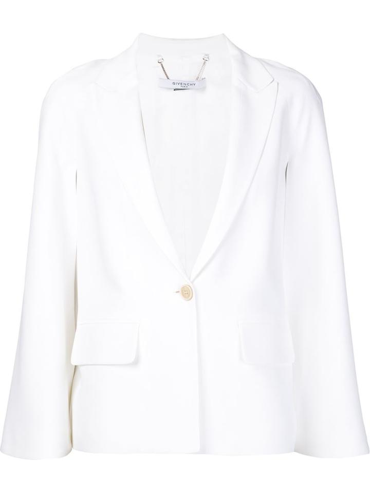 Givenchy Caped Blazer, Women's, Size: 36, White, Viscose/spandex/elastane