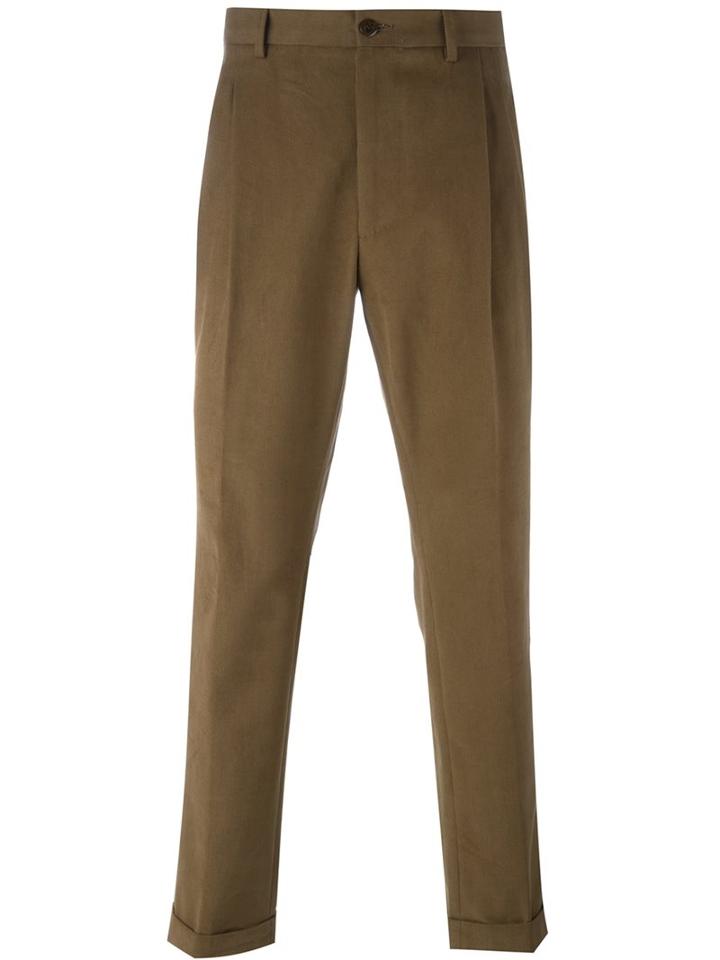 Etro Loose-fit Chinos, Men's, Size: 48, Brown, Cotton