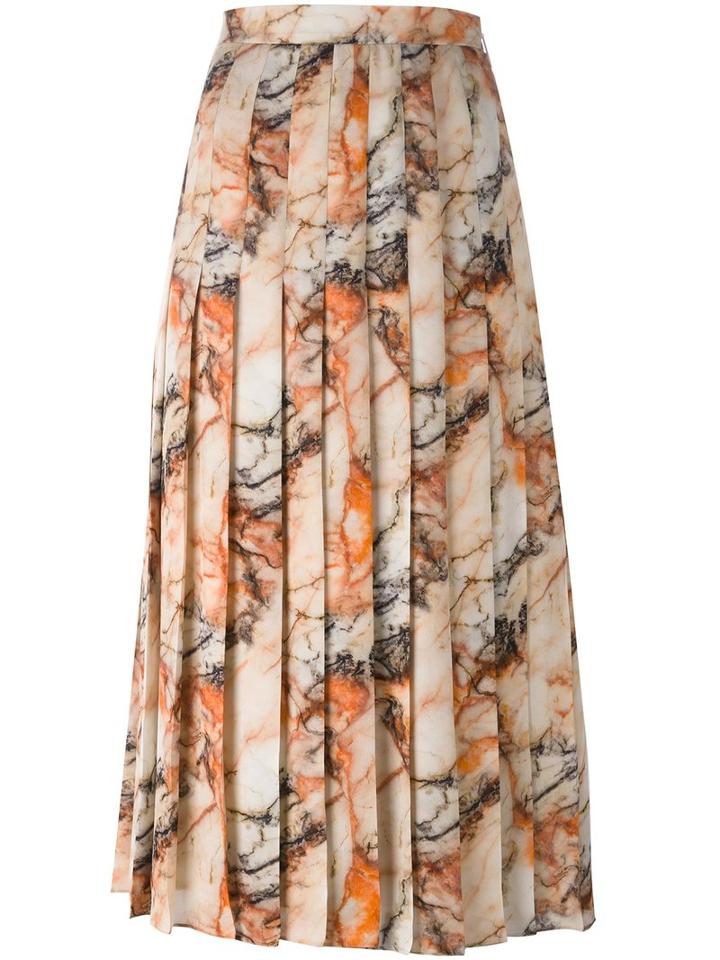 Christopher Kane Marble Print Skirt, Women's, Size: 38, Yellow/orange, Silk