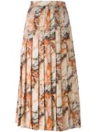 Christopher Kane Marble Print Skirt, Women's, Size: 38, Yellow/orange, Silk