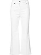 Calvin Klein Cropped Trousers, Women's, Size: 4, White, Cotton