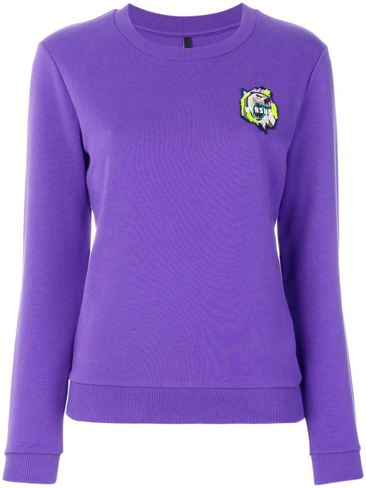 Versus Chest Patch Jumper - Pink & Purple
