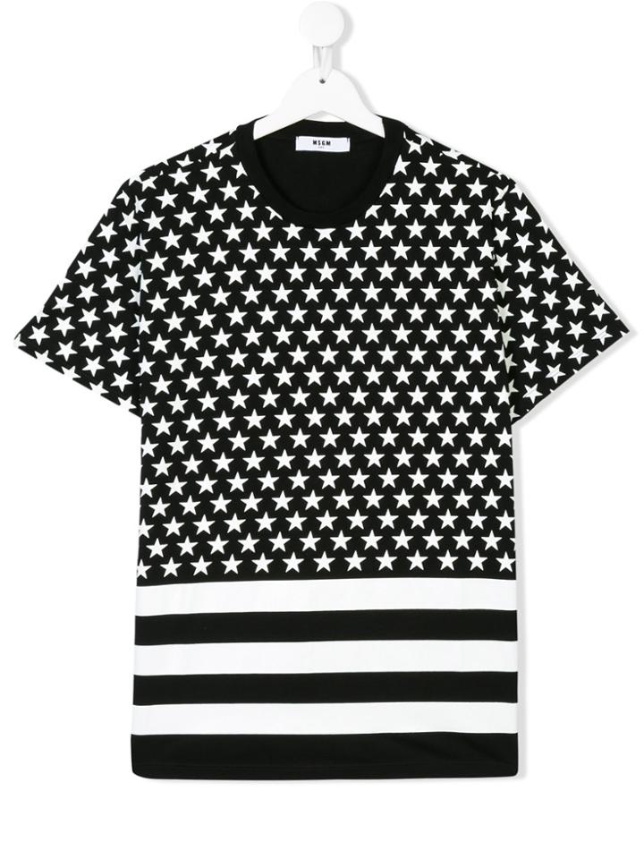 Msgm Kids Teen Star Print T-shirt - Black