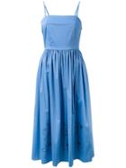 Eggs - Floral Patch Dress - Women - Cotton/polyamide/spandex/elastane - 44, Blue, Cotton/polyamide/spandex/elastane