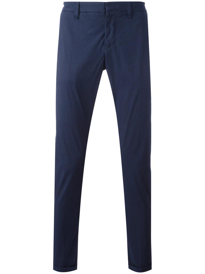 Dondup Chino Trousers, Men's, Size: 32, Blue, Cotton/spandex/elastane