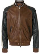 Diesel Leather Baseball Jacket - Brown