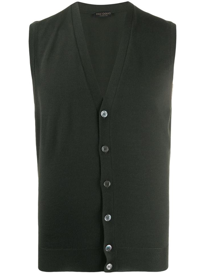 Dell'oglio Knitted Button-down Waistcoat - Green