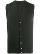 Dell'oglio Knitted Button-down Waistcoat - Green