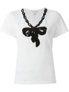 Marc Jacobs Sequinned Bow T-shirt, Women's, Size: Medium, White, Cotton