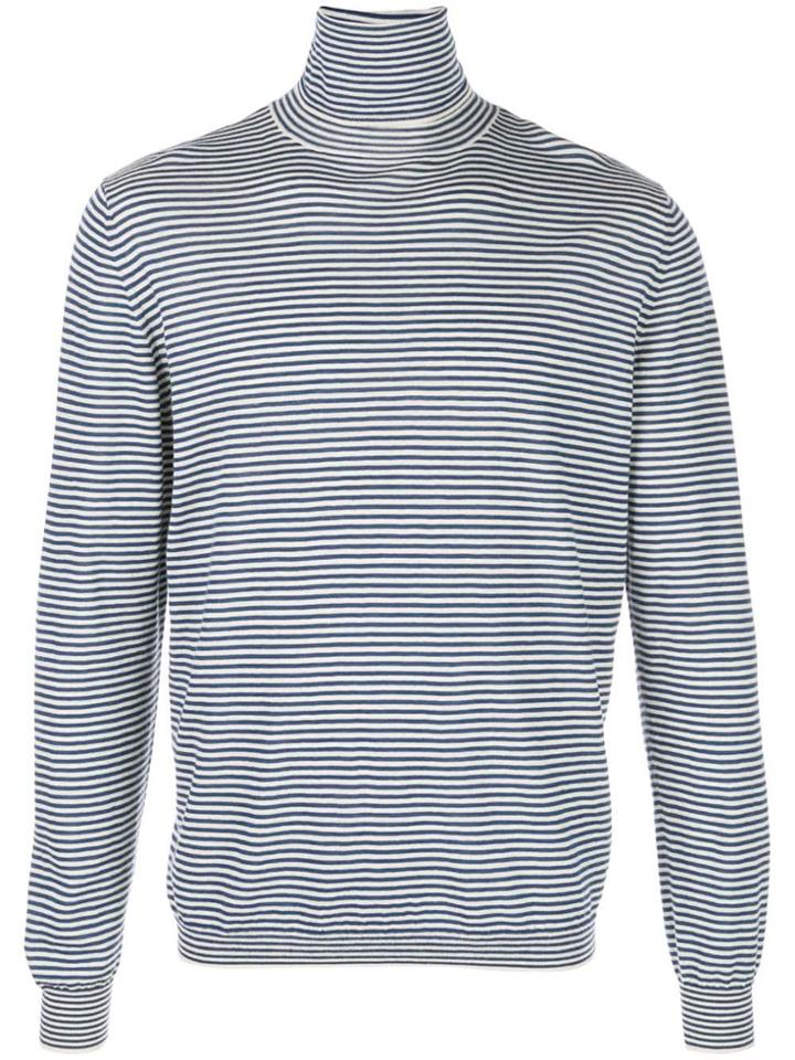 John Elliott Striped Roll Neck Jumper - Blue